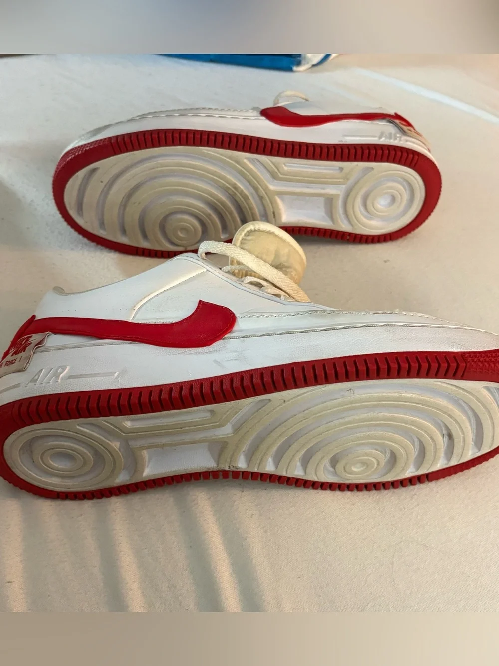 Nike Air Force 1 Low White Red Leather Sneakers Women’s 9.5 EU 41 Casual